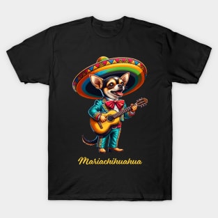 Mariachihuahua Funny Mariachi Chihuahua Traditional Guitar player Sombrero T-Shirt